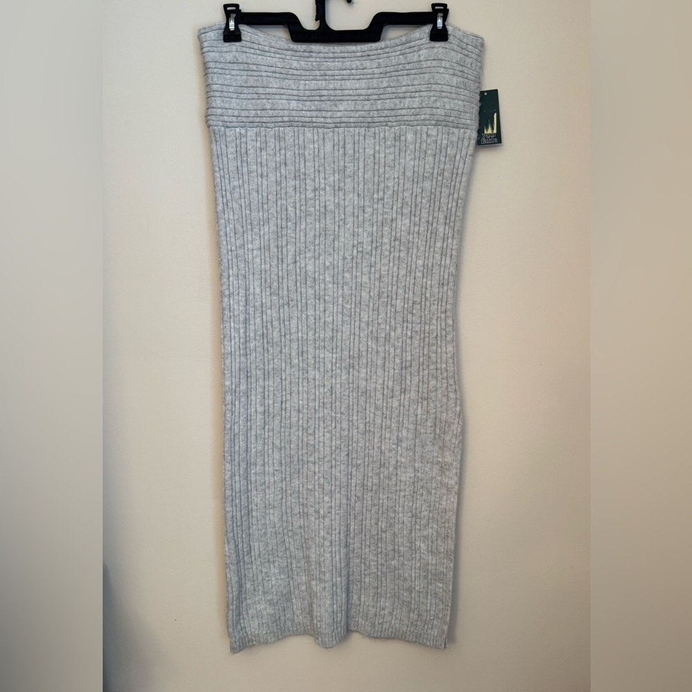 Wild Fable Women’s Mid Rise Rib Knit Column Maxi Skirt NWT Size XXL Grey